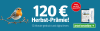 Ein Rotkehlchen auf einem Ast neben einem Abo-Angebot mit 120 Euro Herbst-Prämie für 12 Monate gedruckt und digital lesen.