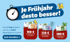 Text: Je Frühjahr desto besser! Schnell bestellen und bis zu 150 € Bargeldprämie sichern, 150 € bei Bestellung bis zum 31.03.2026