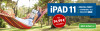 Mann entspannt in Hängematte und nutzt iPad 11 im Grünen. Angebot: Digitale Zeitung + iPad für 34,99 € im Monat.